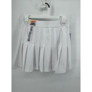 Indero White Pleated Tennis Skort Pickleball Court Collection Activewear Large